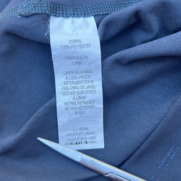L.L.Bean NWOT UPF 50 long sleeve fitted grey shirt with blue, stretchy size LG - Picture 8 of 9